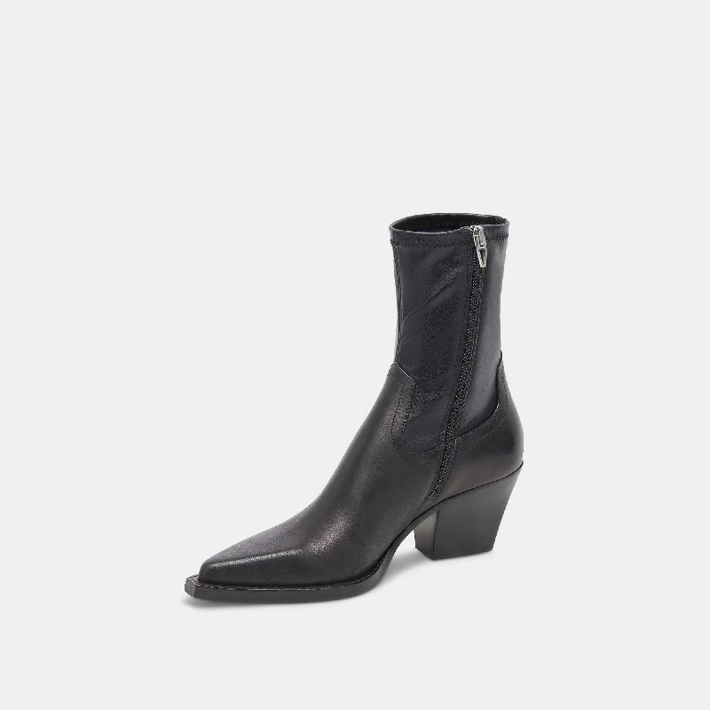 RUTGER WIDE CALF BOOTS BLACK LEATHER