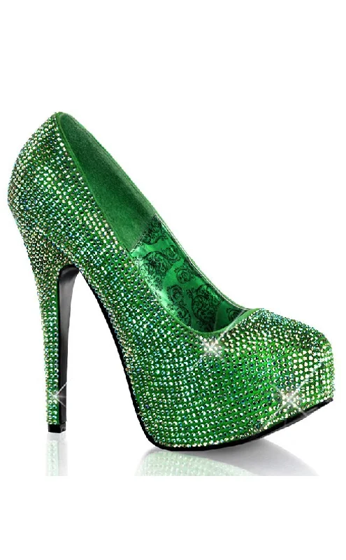 TEEZE-06R Green Satin-Irid RS Heels