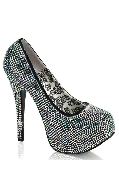 TEEZE-06R Iridescent Rhinestones Heels