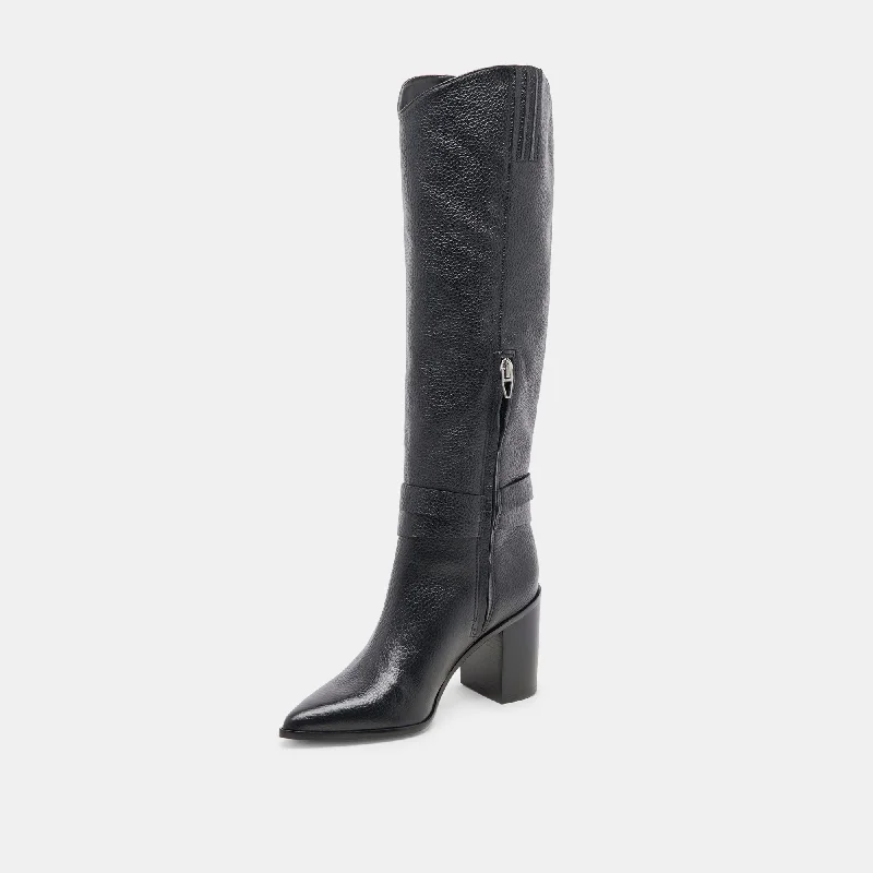 TYRONE WIDE CALF BOOTS BLACK LEATHER