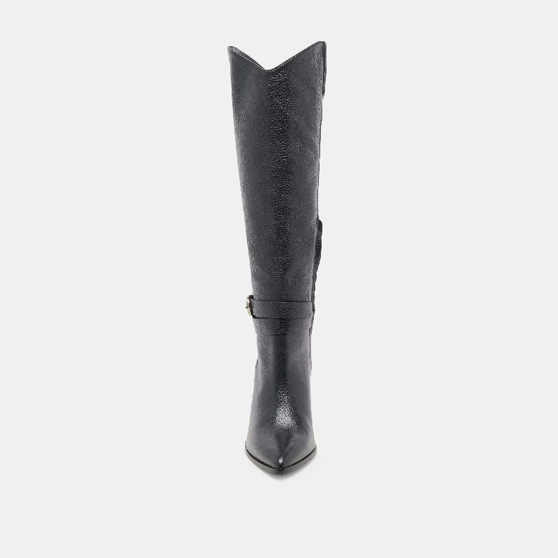 TYRONE WIDE CALF BOOTS BLACK LEATHER