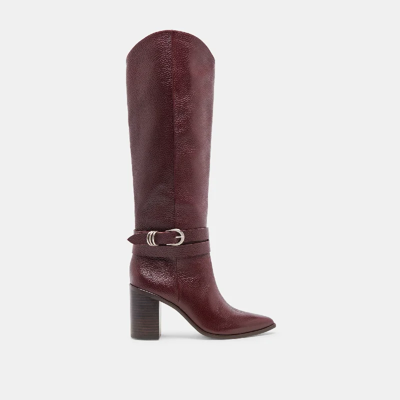 TYRONE WIDE CALF BOOTS CRANBERRY LEATHER