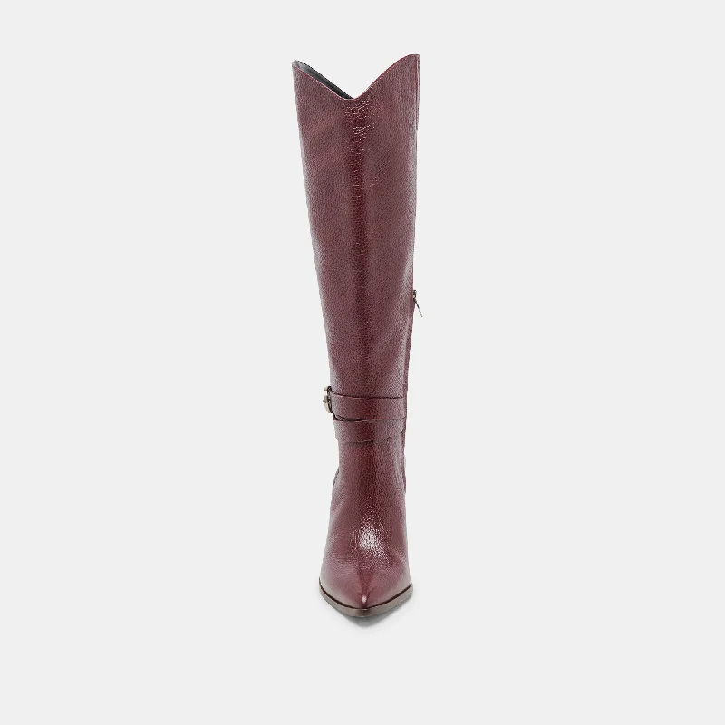 TYRONE WIDE CALF BOOTS CRANBERRY LEATHER