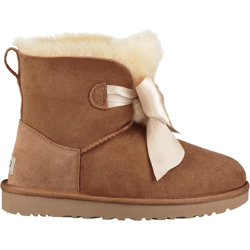 Women's UGG Gita Bow Mini Chestnut Suede