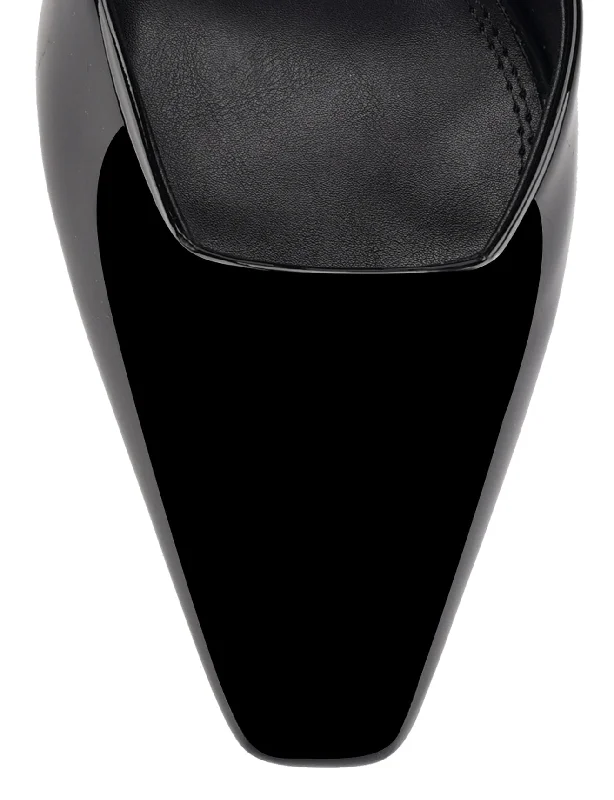 Verde Closed Toe Mules - Black Patent Leather