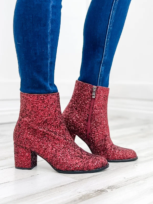 Corky's Razzle Dazzle Booties Burgundy Glitter