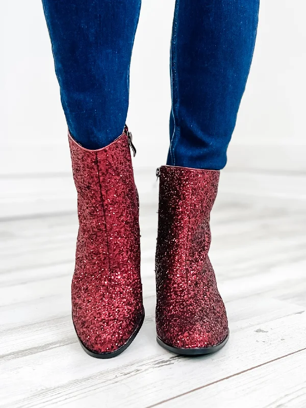 Corky's Razzle Dazzle Booties Burgundy Glitter