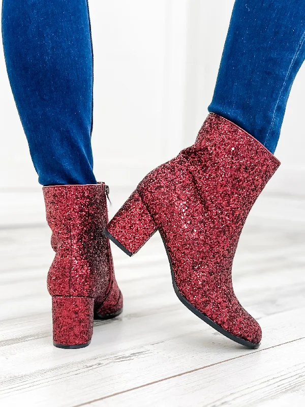 Corky's Razzle Dazzle Booties Burgundy Glitter