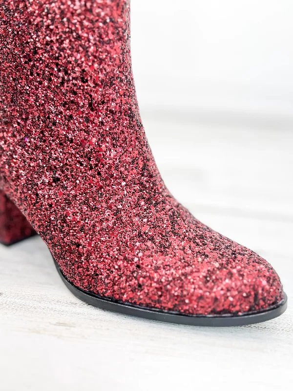 Corky's Razzle Dazzle Booties Burgundy Glitter