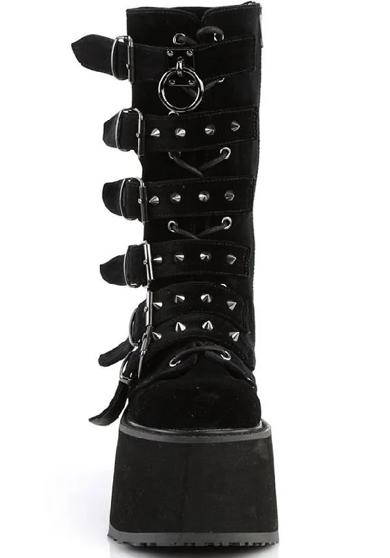 DAMNED-225 [Black Velvet] | PLATFORM BOOTS [PREORDER]