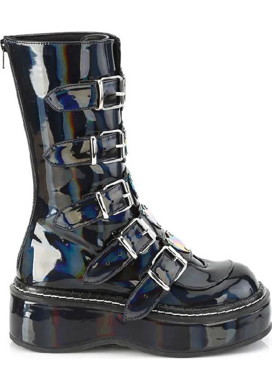 EMILY-330 [Black Hologram] | PLATFORM BOOTS [PREORDER]