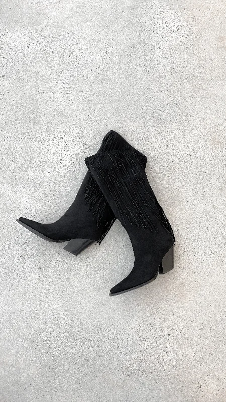 Evette Boots - Black Suede