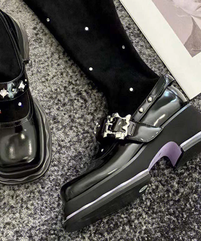 Fashion Black Platform Knit Fabric Splicing Diamond Knee Boots