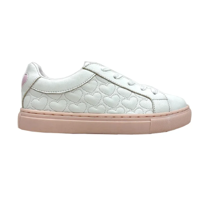 Miss Ari Hearts Sneaker in White - Kids