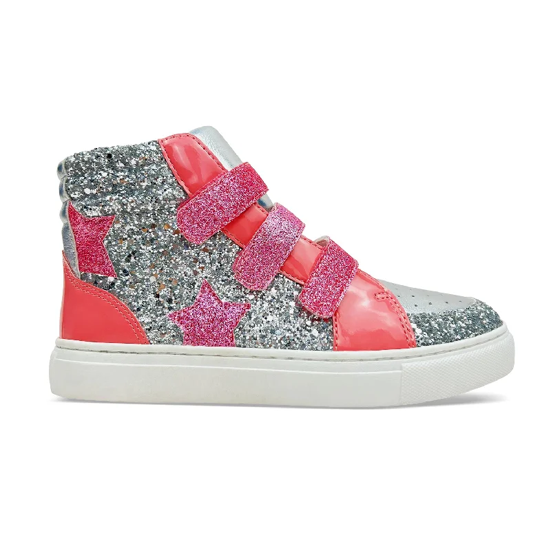 Miss Hannah Sneaker in Pink & Silver - Kids