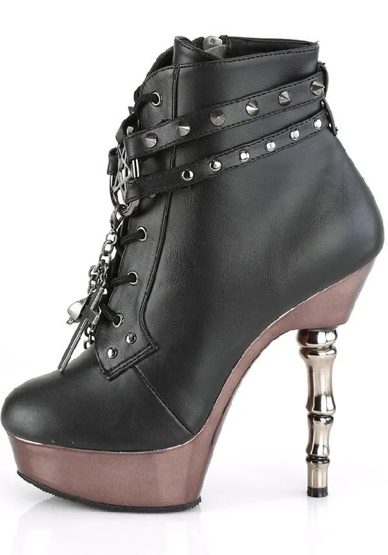 MUERTO-1001 [Black/Pewter Chrome] | PLATFORM HEELS [PREORDER]