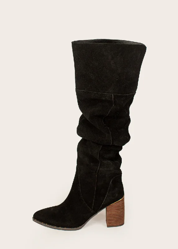 Nyra Slouch Boot in Washed Black