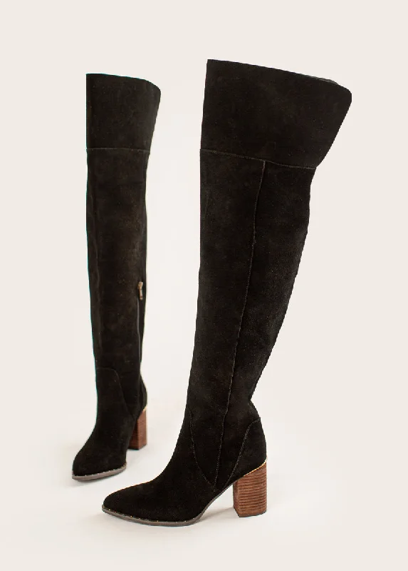 Nyra Slouch Boot in Washed Black