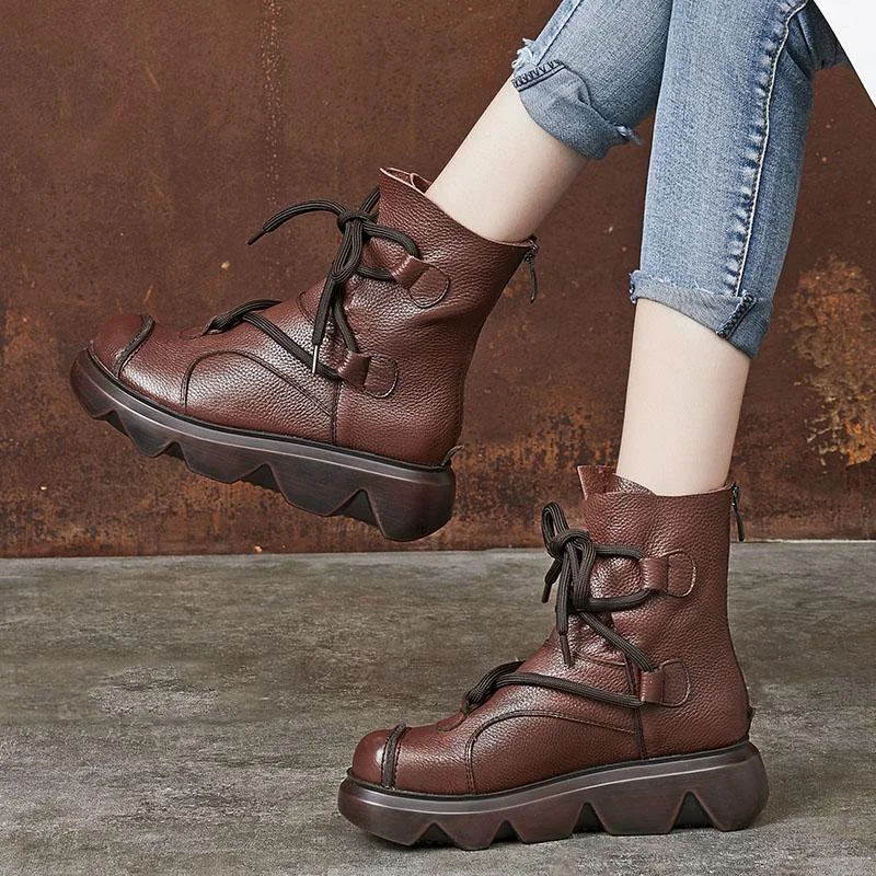 September First Layer Cowhide Platform Boots