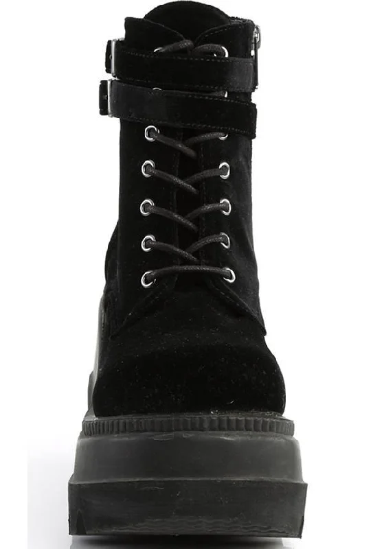 SHAKER-52 [Black Velvet] | PLATFORM BOOTS [PREORDER]