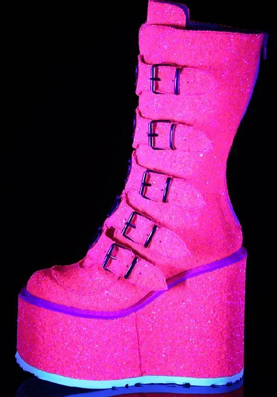 SWING-230G [Pink Glitter] | PLATFORM BOOTS [PREORDER]