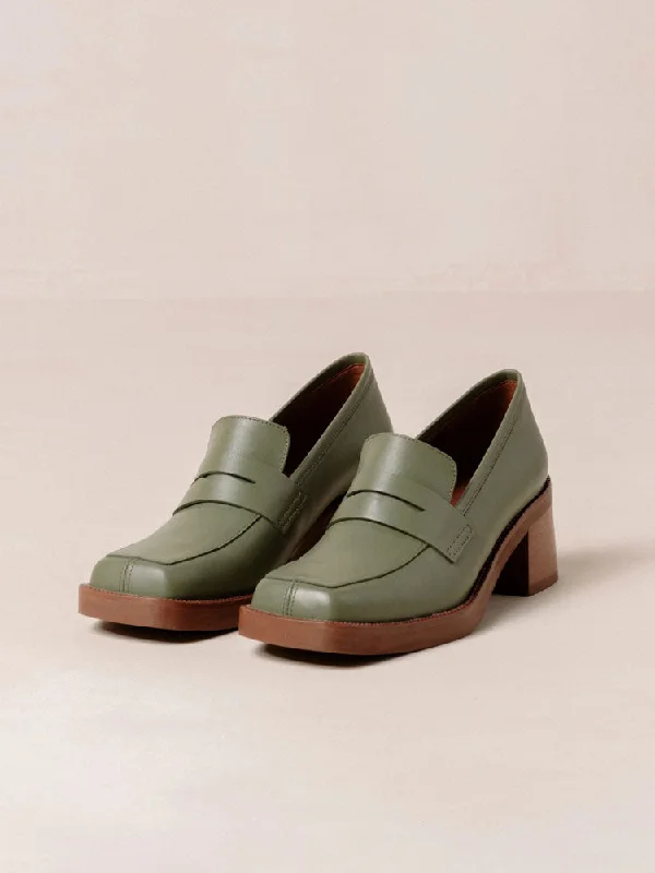 Alohas Roxanne Heeled Loafers Dusty Olive