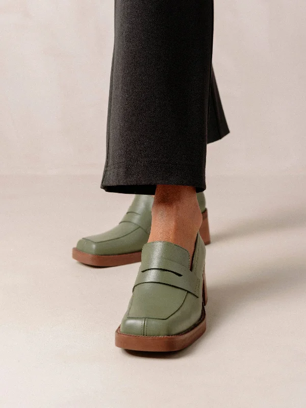 Alohas Roxanne Heeled Loafers Dusty Olive