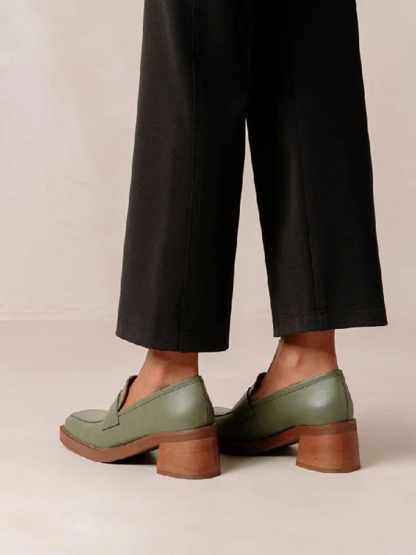 Alohas Roxanne Heeled Loafers Dusty Olive