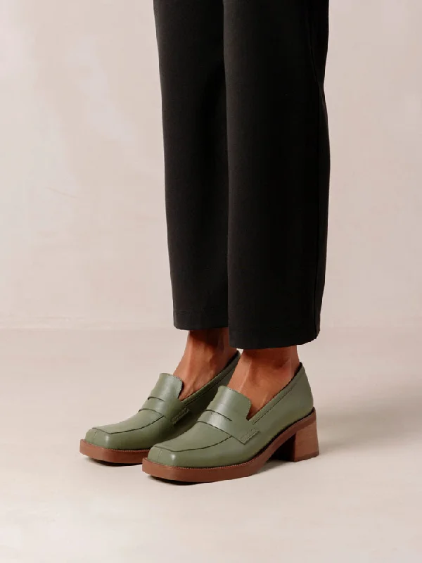 Alohas Roxanne Heeled Loafers Dusty Olive