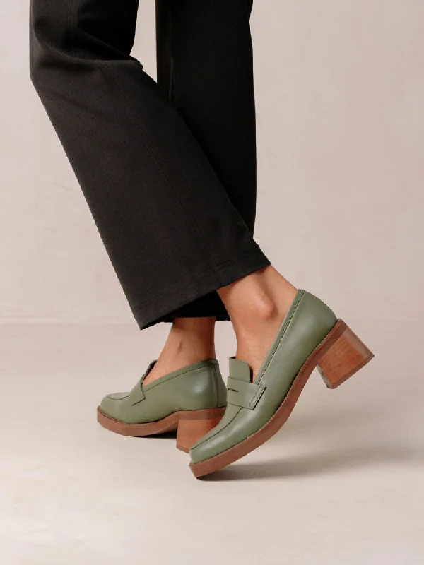 Alohas Roxanne Heeled Loafers Dusty Olive