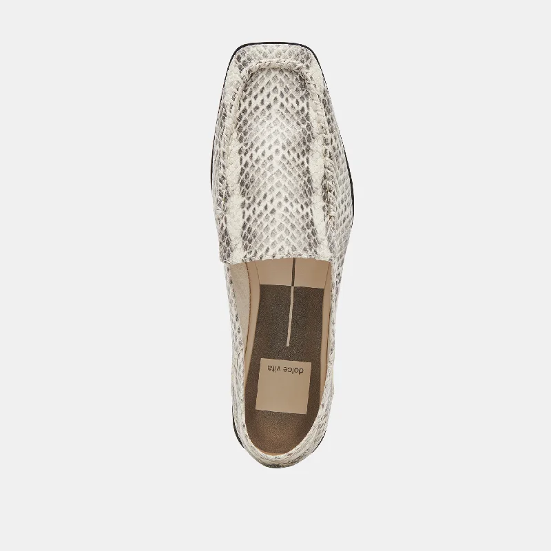 BENY FLATS GREY WHITE SNAKE EMBOSSED