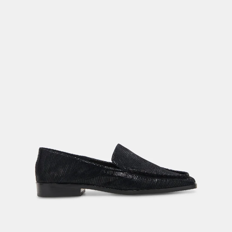 BENY FLATS ONYX EMBOSSED LEATHER