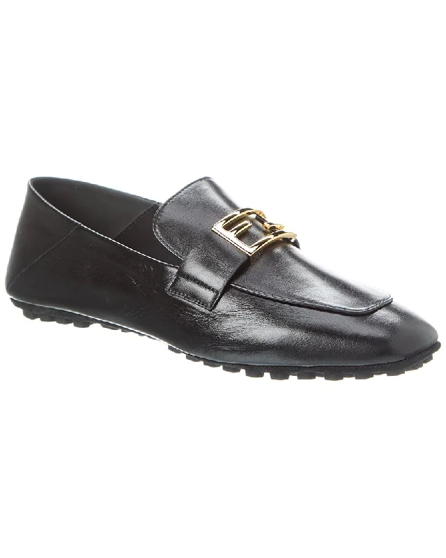 Fendi Logo Leather Loafer