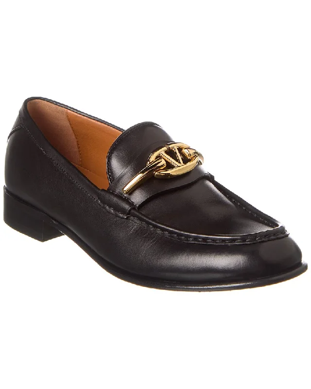 Valentino Vlogo Leather Loafer