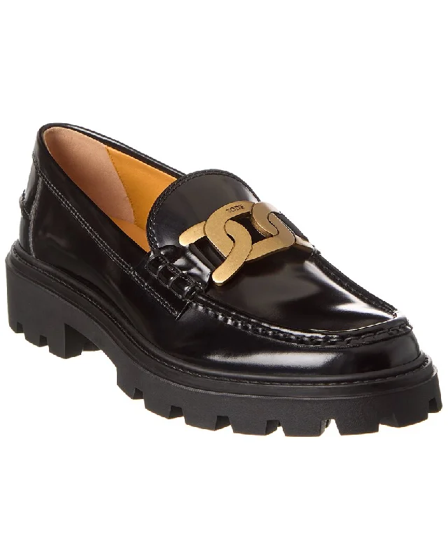 Tod’S Logo Leather Loafer