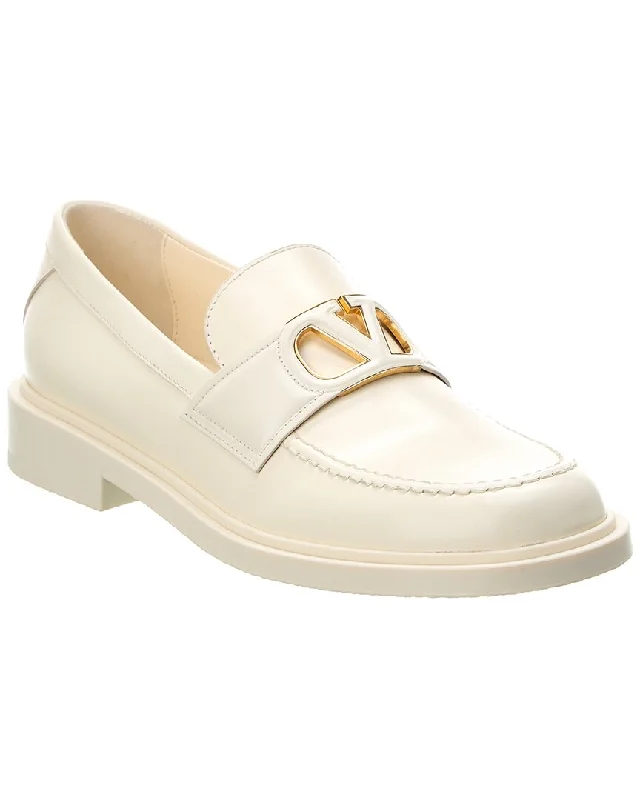 Valentino Vlogo Leather Loafer