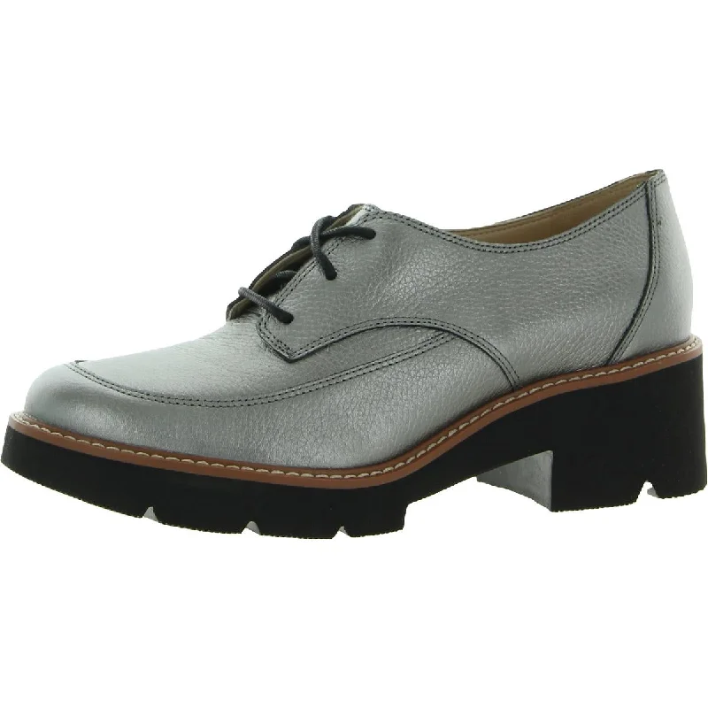 Devin Womens Leather Heel Oxfords