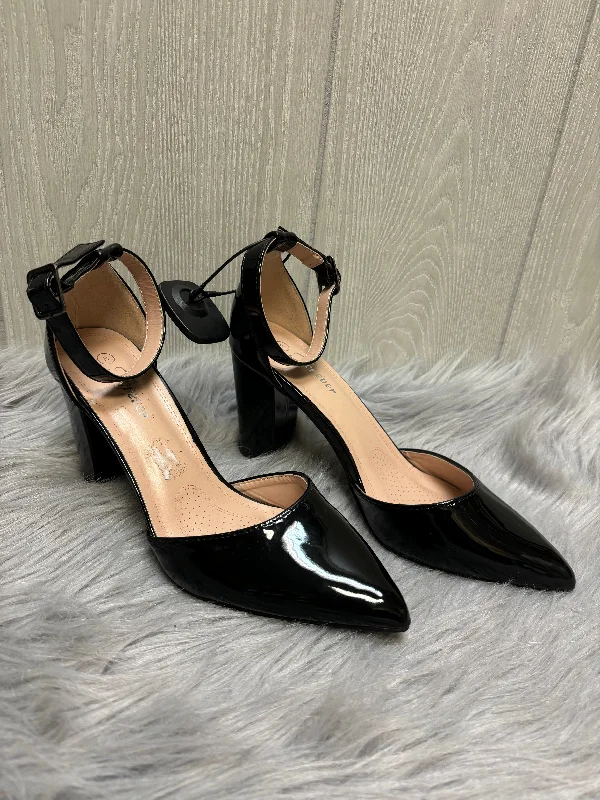 Black Shoes Heels Block Forever, Size 8