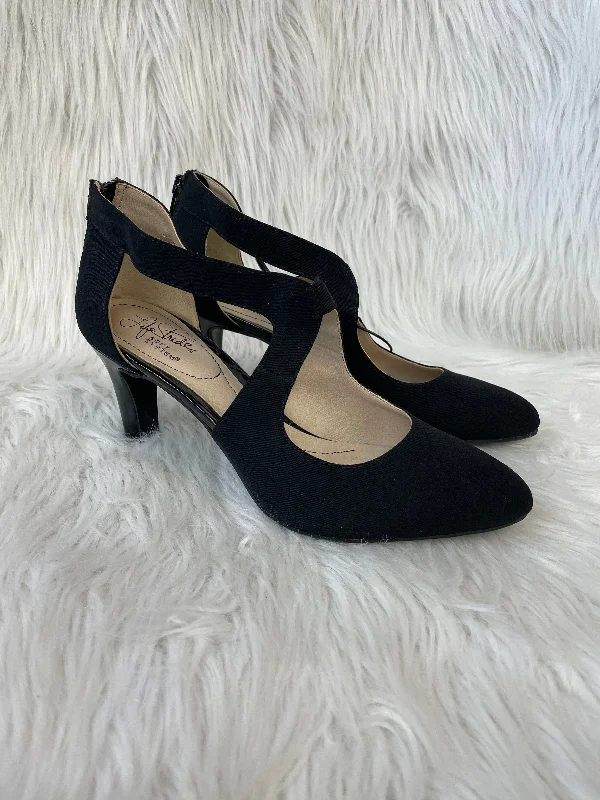 Black Shoes Heels Block Life Stride, Size 8.5