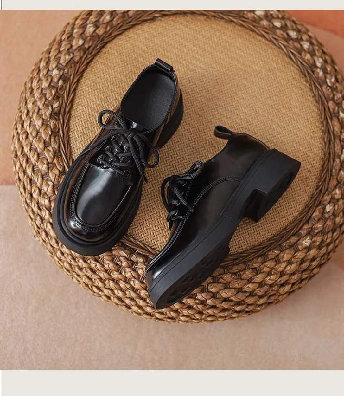 Black Soft Bottom Surface Pumps Thick-soled Loafers