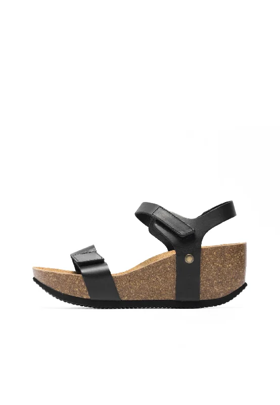 CASANNI Velcro Sandal Vegetable Tanned Leather