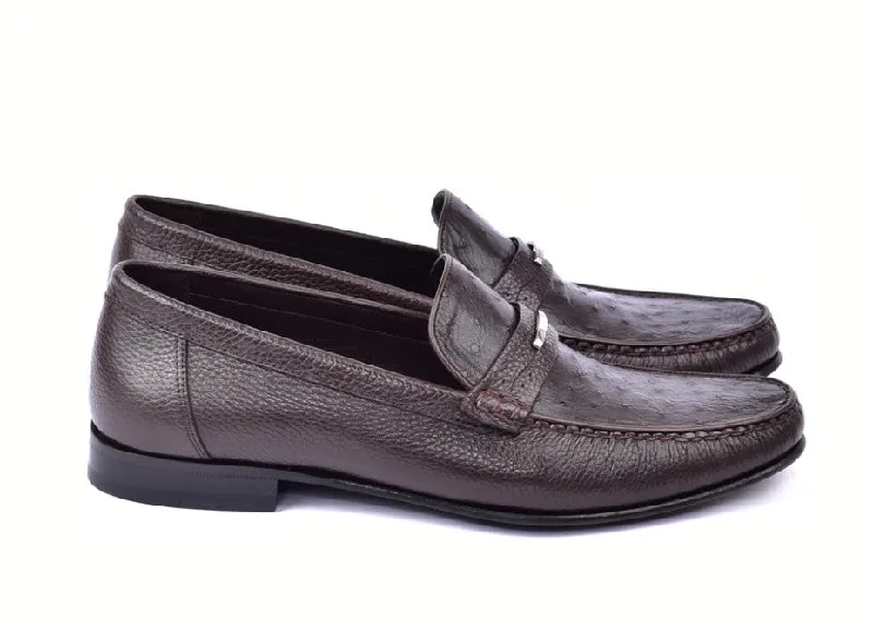 Corrente Style 3898 Ostrich Loafer Brown