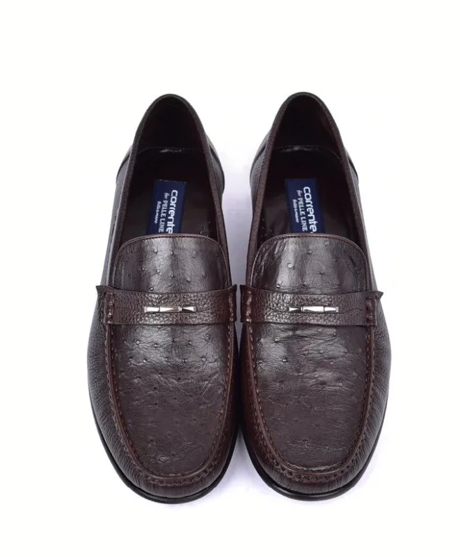 Corrente Style 3898 Ostrich Loafer Brown