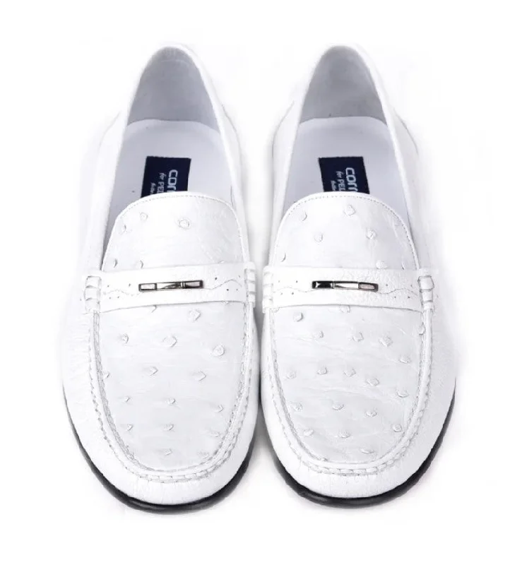 Corrente Style 3898 Ostrich Loafer White