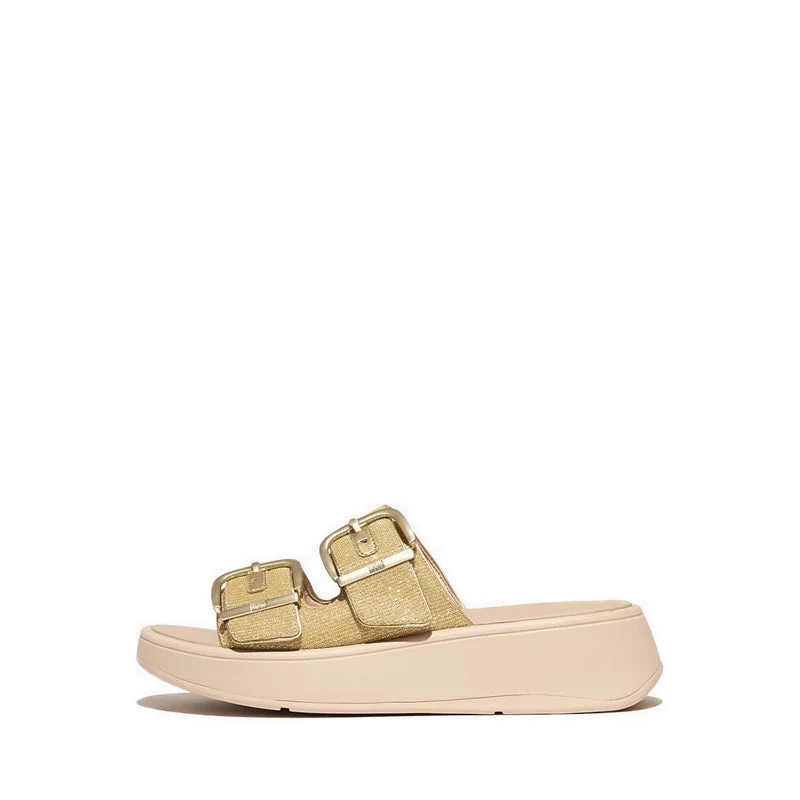 F-MODE BUCKLE SHIMMERLUX FLATFORM TWO-BAR SLIDES