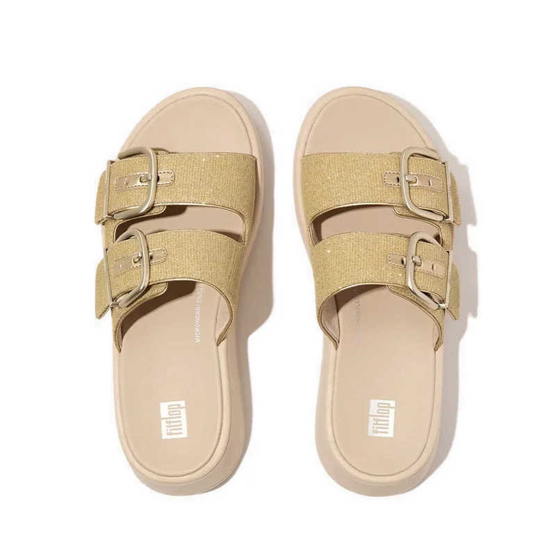 F-MODE BUCKLE SHIMMERLUX FLATFORM TWO-BAR SLIDES