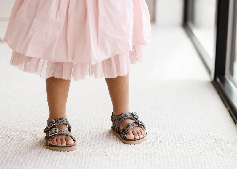 Grey Leopard - Buckle Sandal