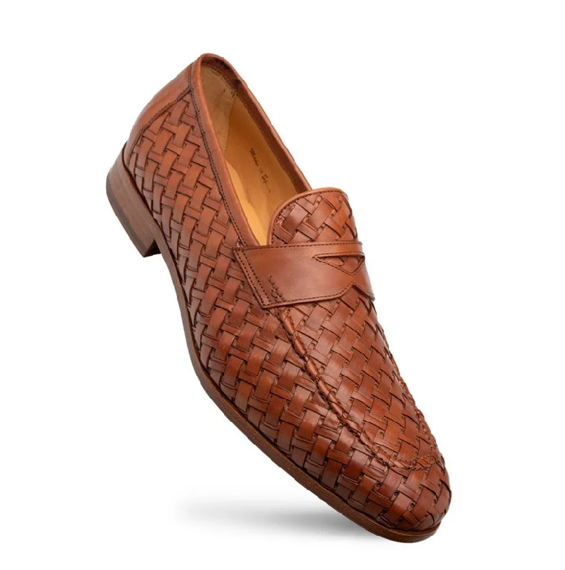 Mezlan ""Solomeo"" Woven Loafer Cognac