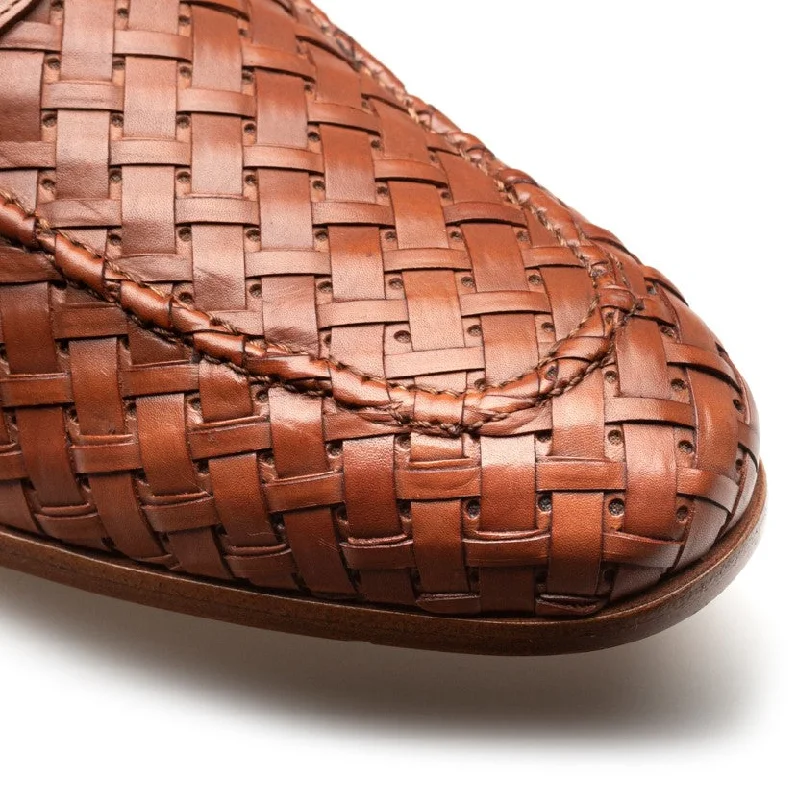 Mezlan ""Solomeo"" Woven Loafer Cognac