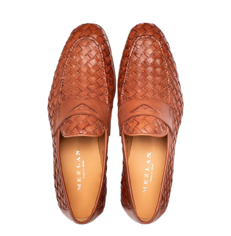 Mezlan ""Solomeo"" Woven Loafer Cognac